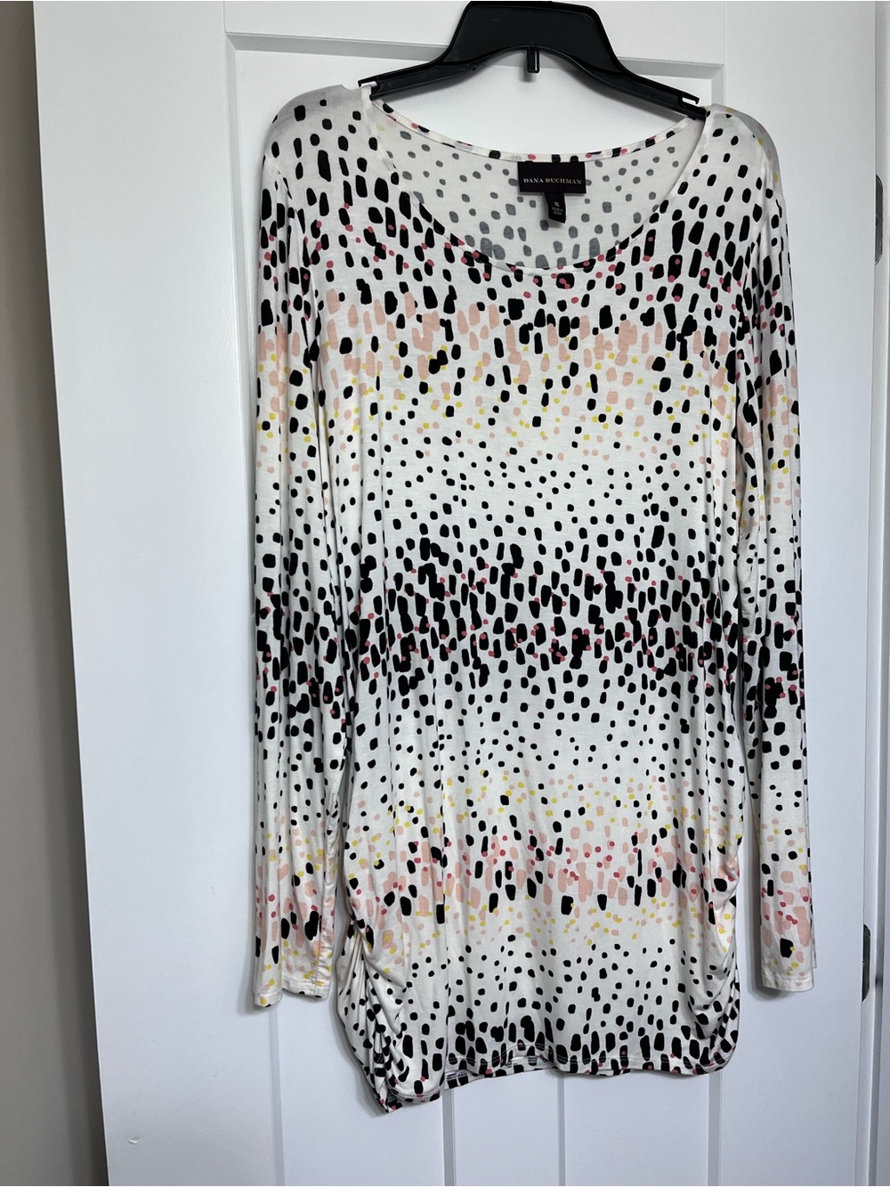 Dana Buchman White Multi-Color Long Sleeve Top